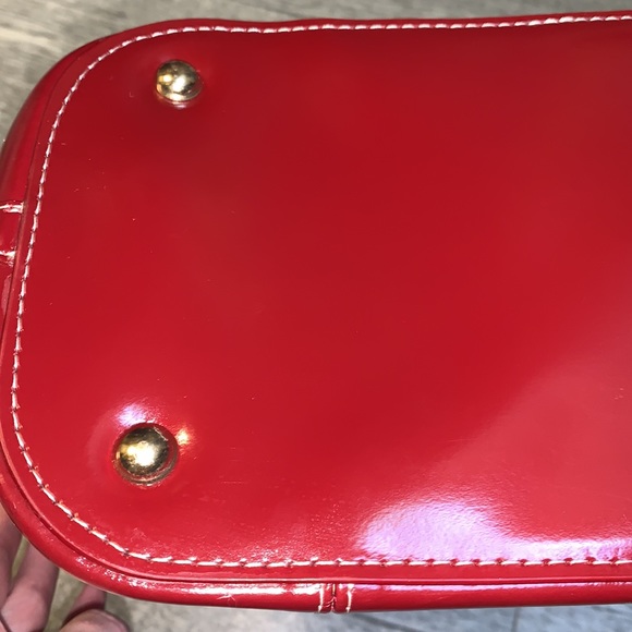 Mcklein USA Cristina Ruby Red gold Leather Tote with tablet pocket office bag - Picture 13 of 14